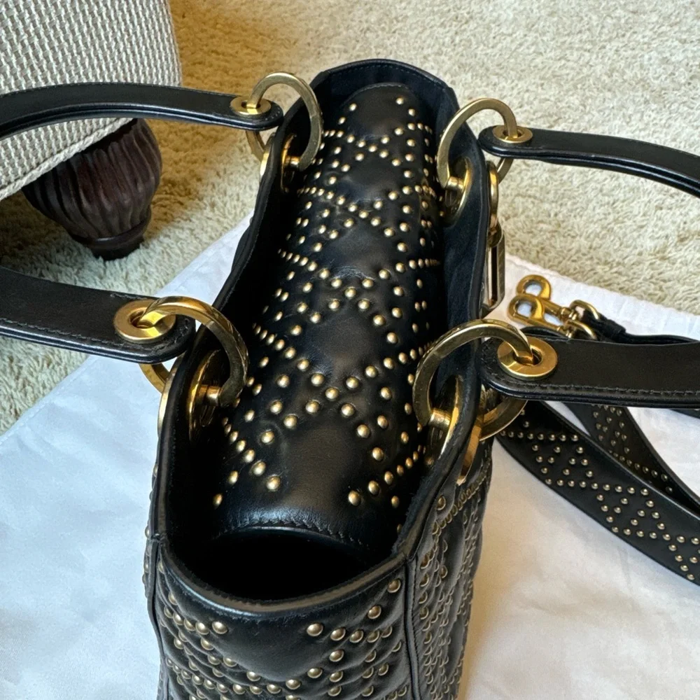 Lady Dior Black with Gold Studs Cannage Bag. Like new. Only used a few times. - Picture 3 of 14